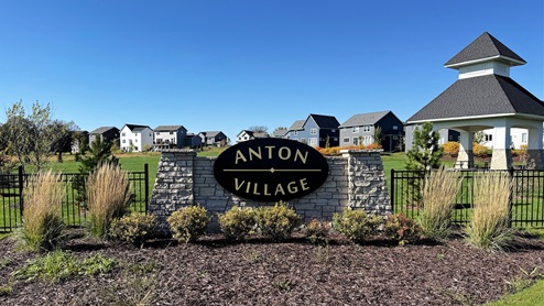 Anton Village entrance and monument.