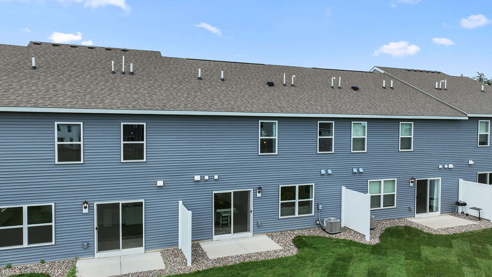 Aerial view of townhome units