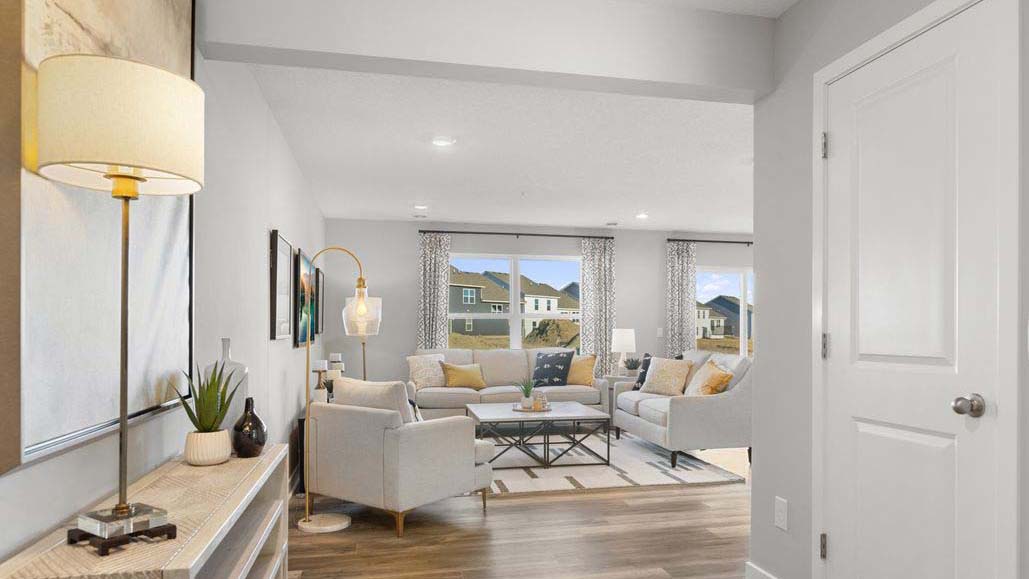 View of living room area from entry area.