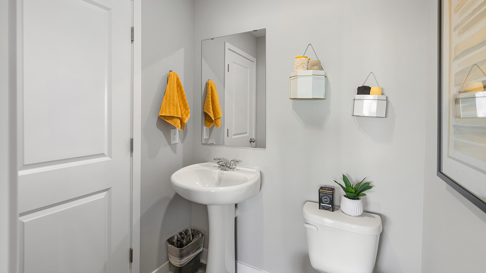 Main level half bathroom.