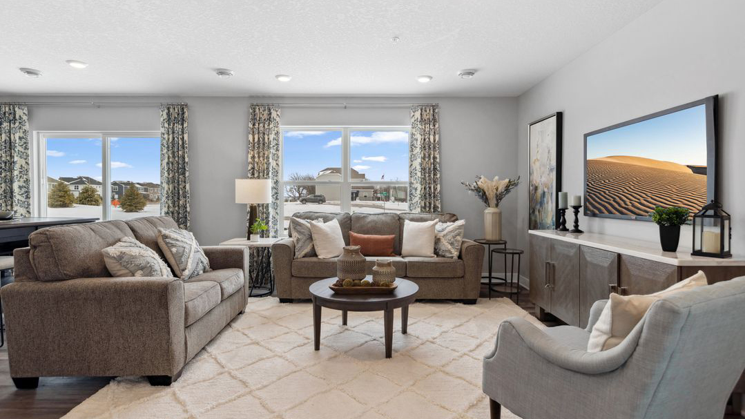 Living room area with hard flooring.