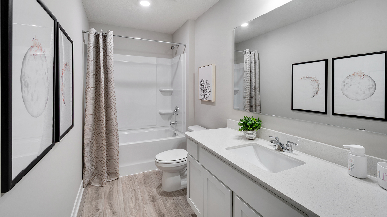 Bedrooms suite with private bath.