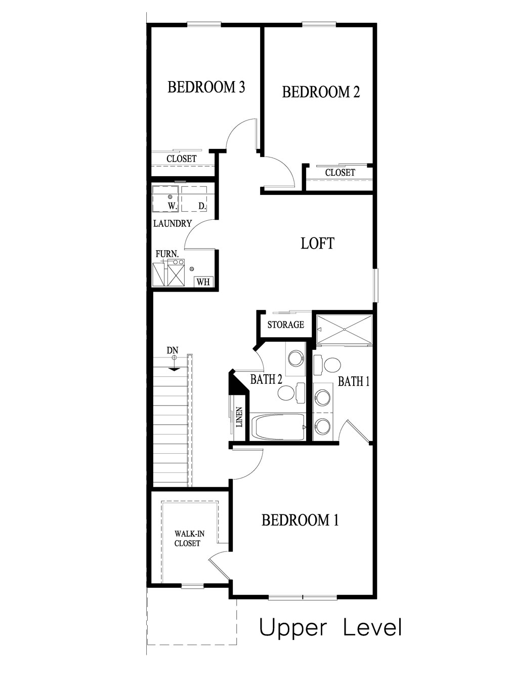 Richmond- Upper Level Floor Plan Layout