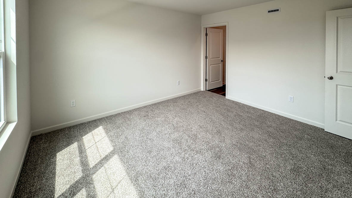 primary bedroom with large window and natural light