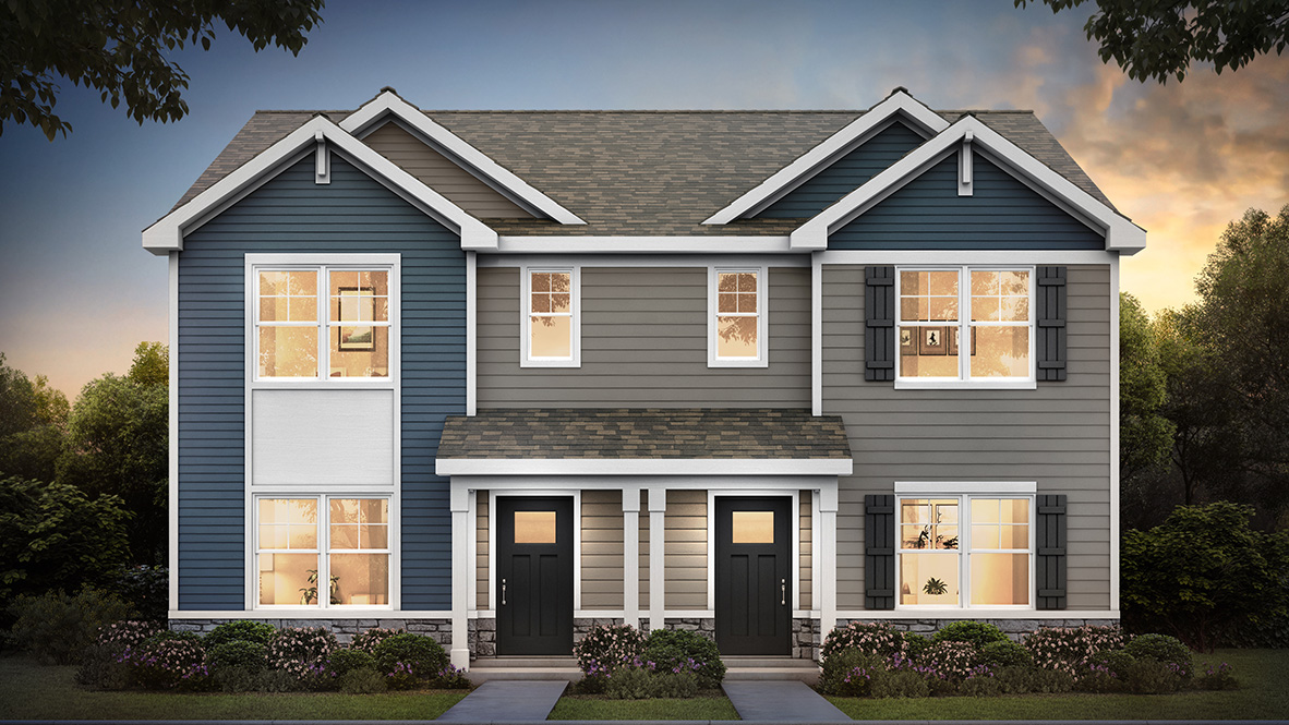 Two story Norfolk condo exterior Rendering