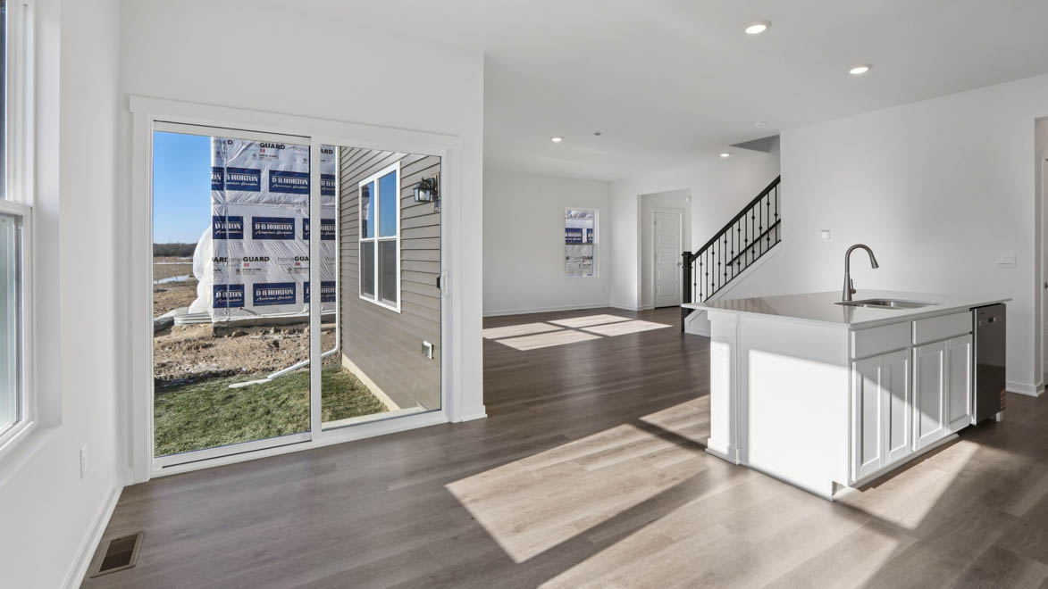 Dining room with sliding door to outside