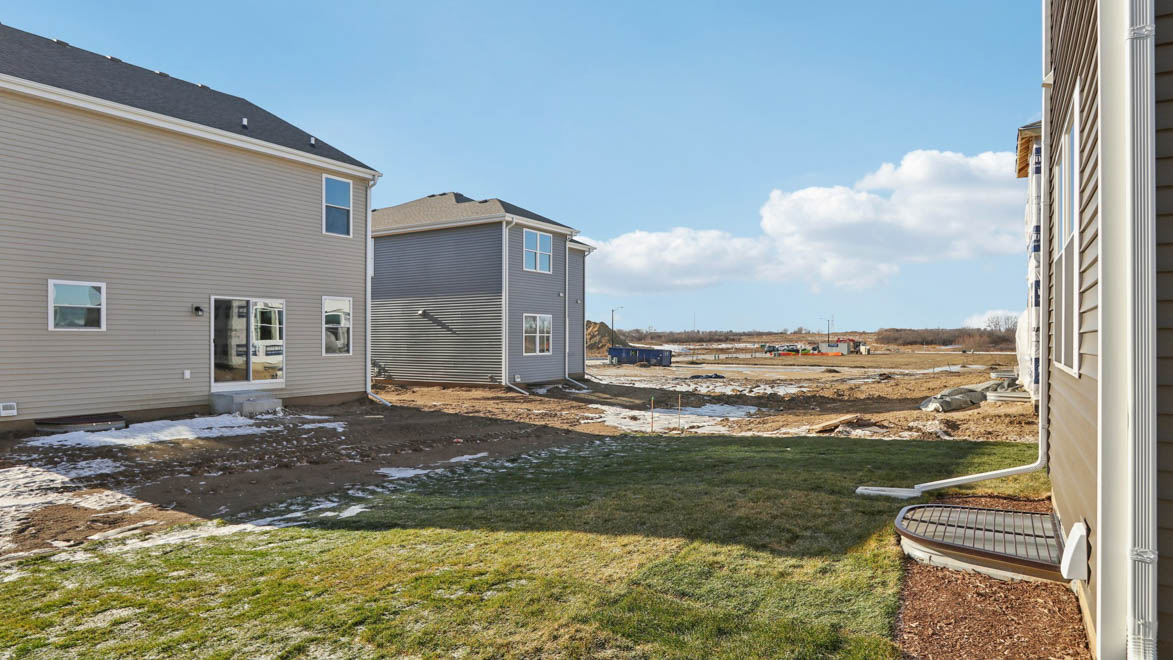 Fully sodded backyard