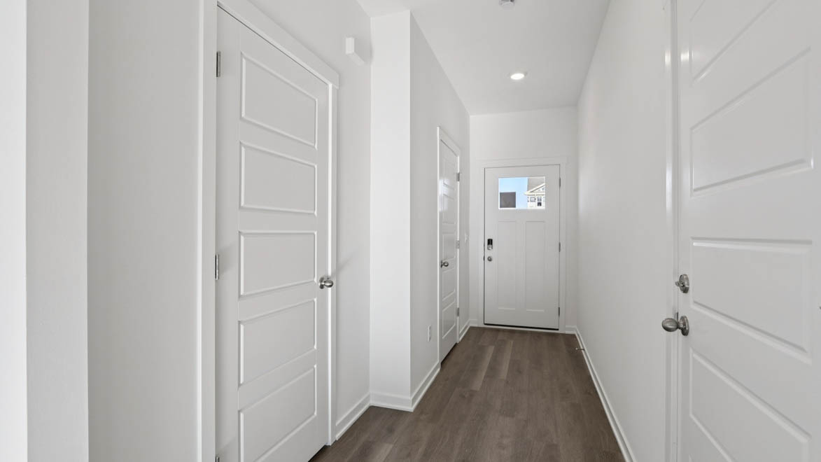 Entrance hallway with powder room