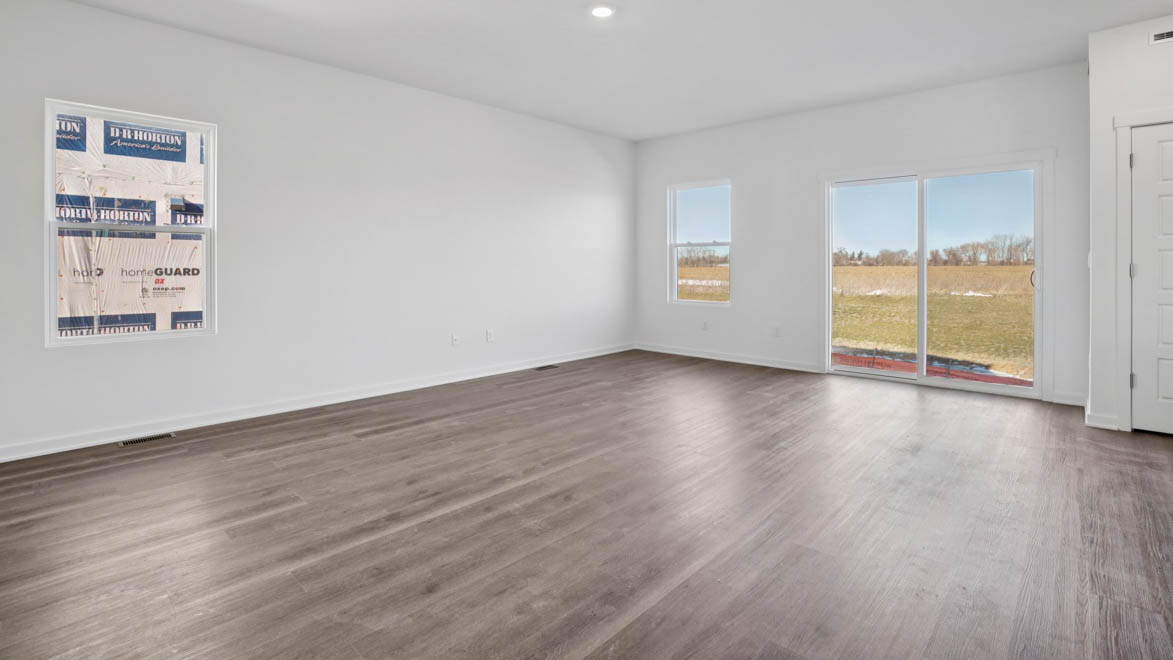 Spacious great room with luxury vinyl plank flooring