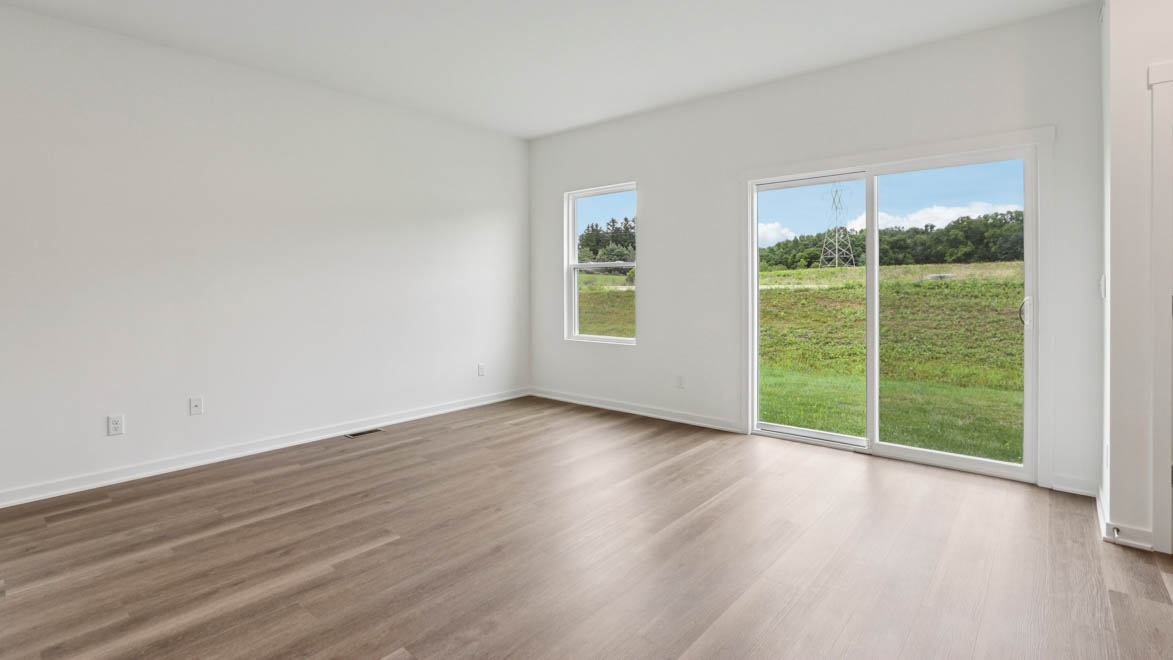 Dining room with sliding door to backyard