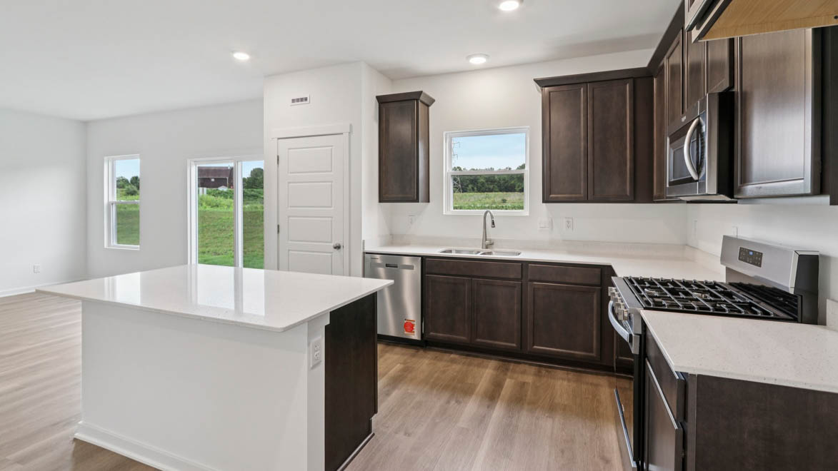 Kitchen with stainless steel appliances