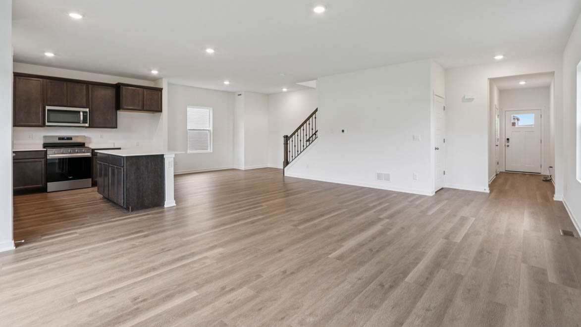 Entrance hallway leading to open concept main living