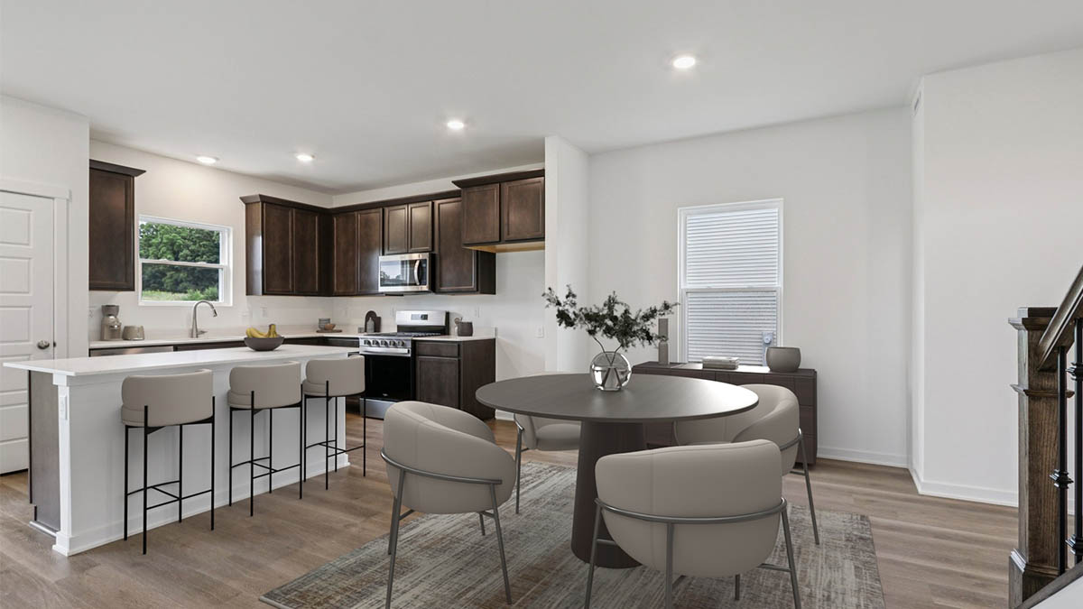 virtually staged dining room