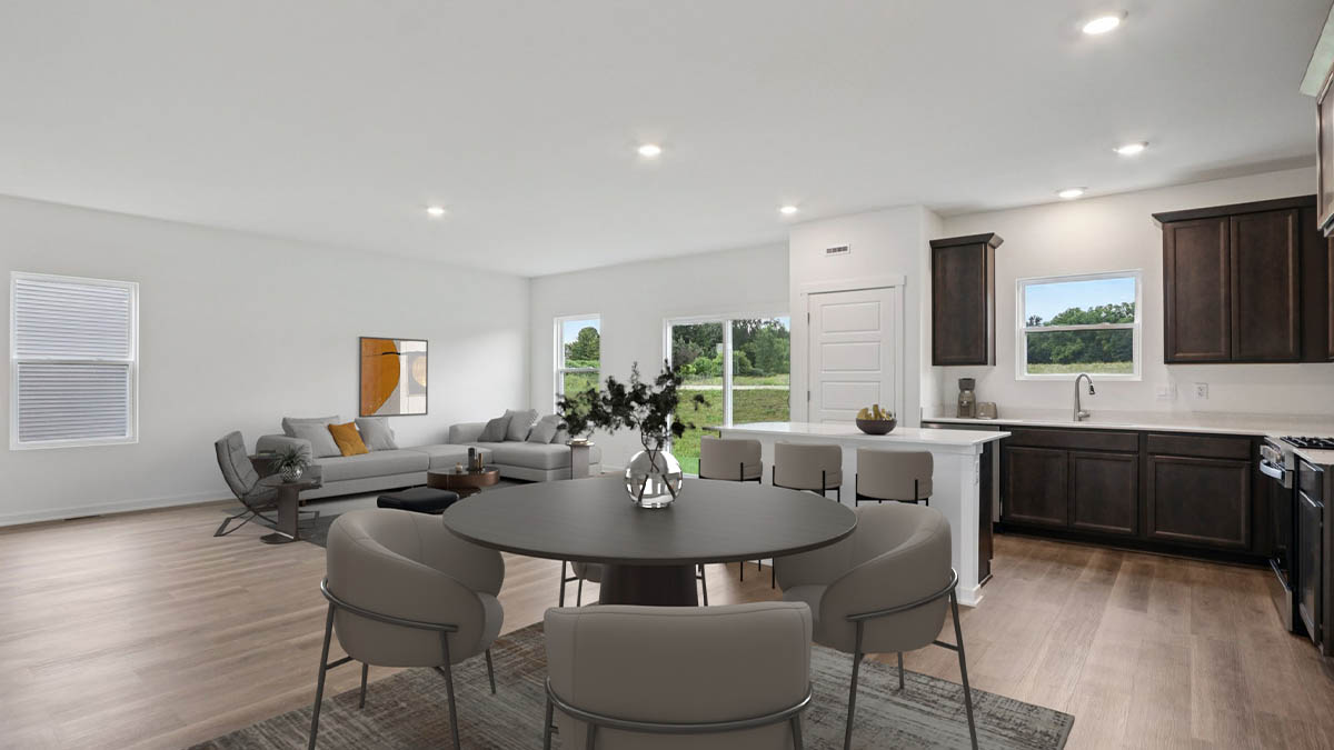 virtually stage dining room and kitchen