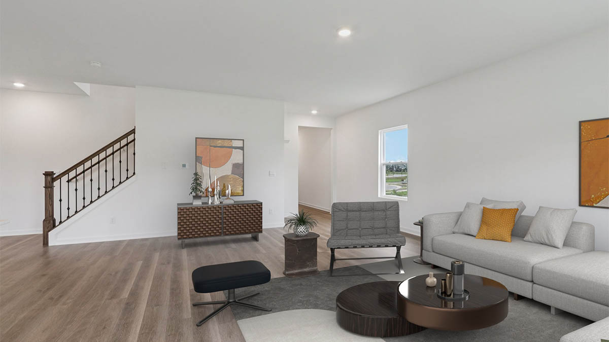 virtually staged great room