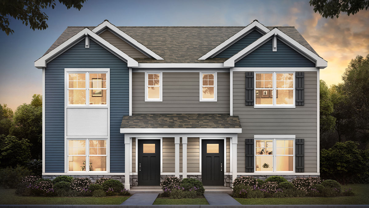 exterior rendering of two story duplex norfolk