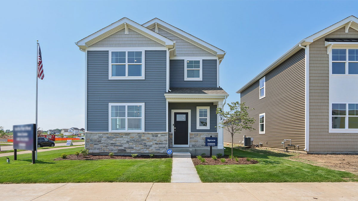 Single family home with stone accents
