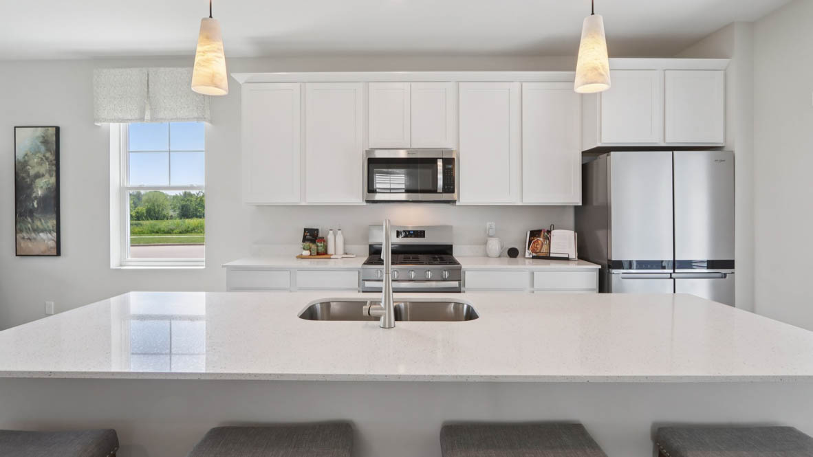 open concept kitchen with spacious island