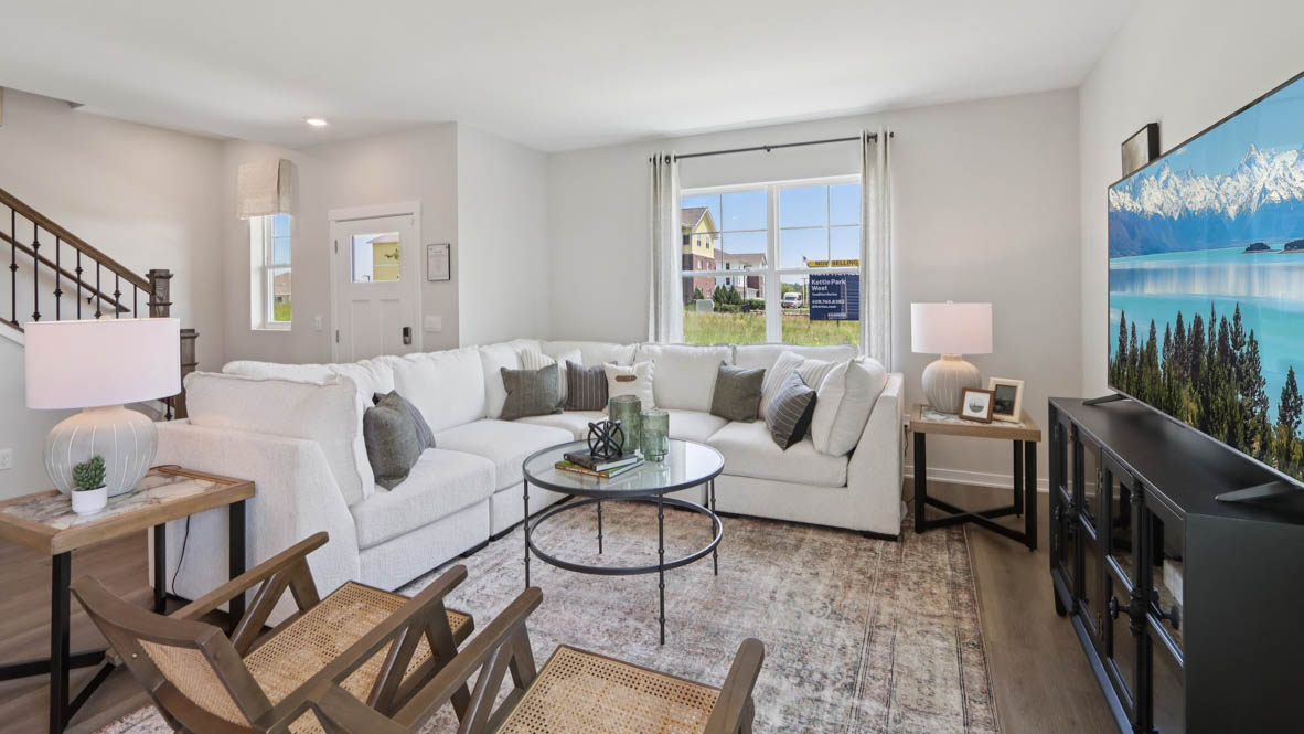 open concept living room with lots of natural light