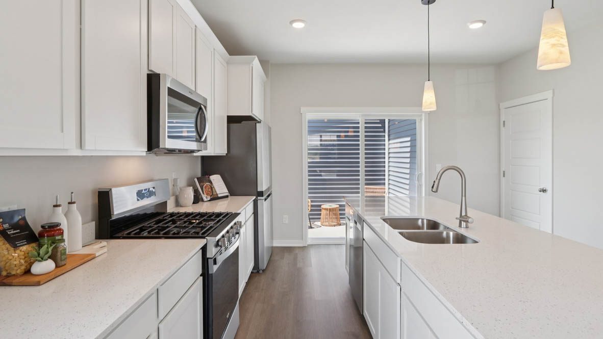 open concept kitchen with spacious island