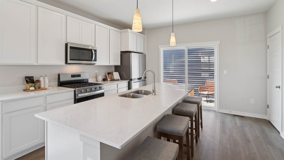 open concept kitchen with spacious island
