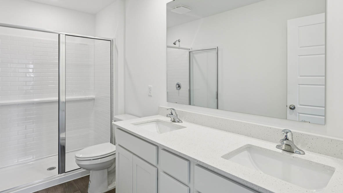 Primary bathroom with dual sinks