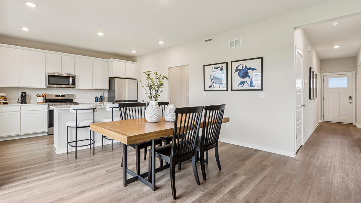 spacious dining and kitchen area