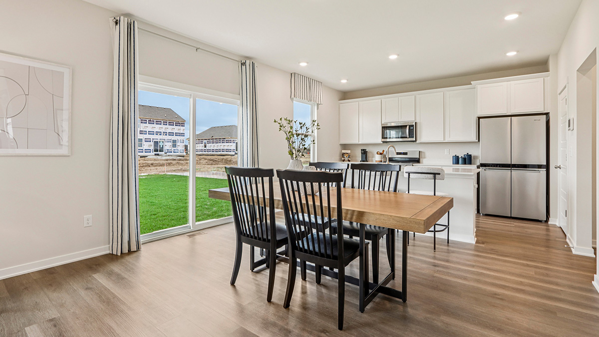 spacing dining and kitchen area