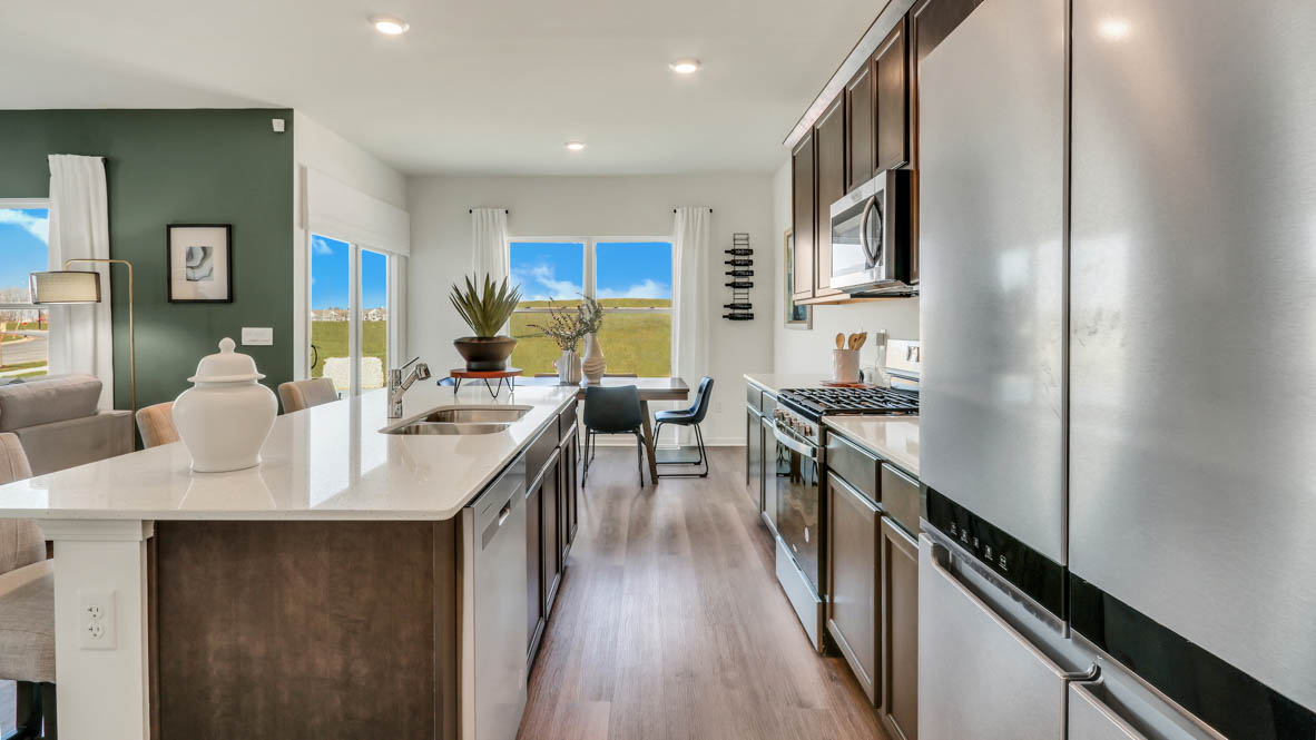 open concept kitchen with spacious island