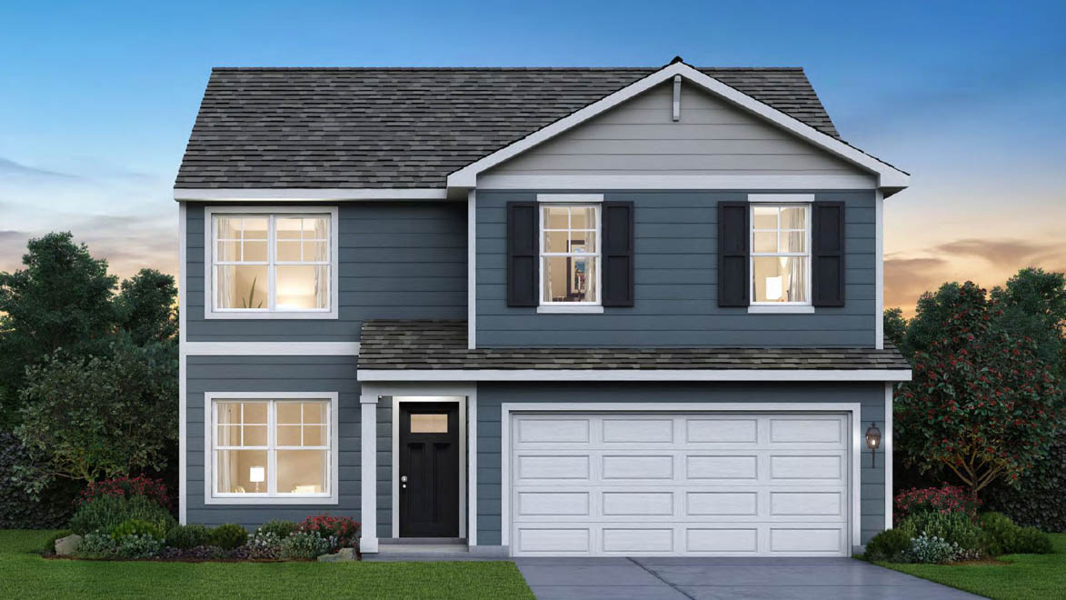 Exterior rendering of Bellamy A1 with vinyl siding