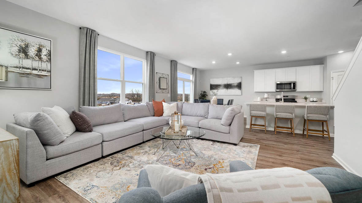 open concept living room with lots of nature light