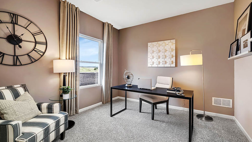 Bedroom number 3 staged as an office