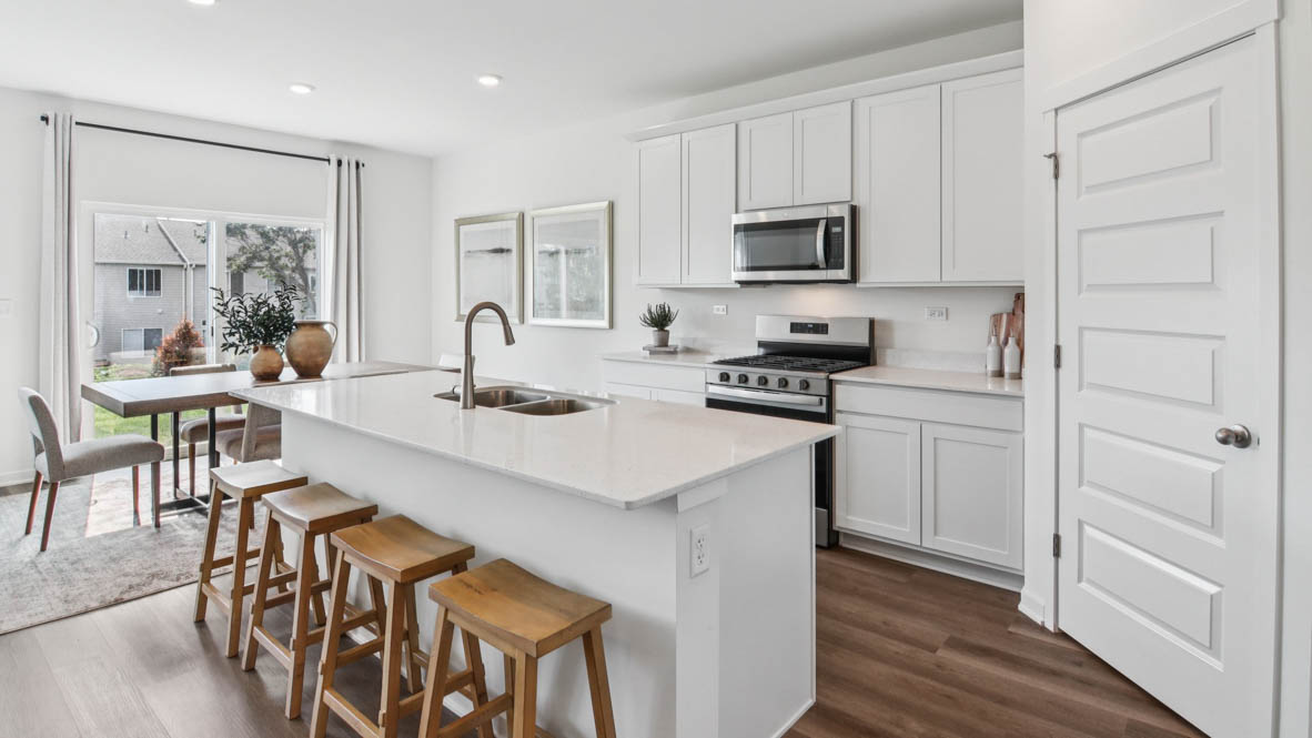 open concept kitchen with spacious island