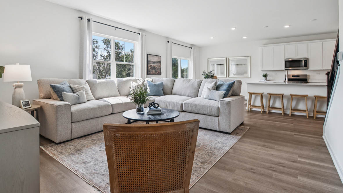 open concept living room with lots of nature light