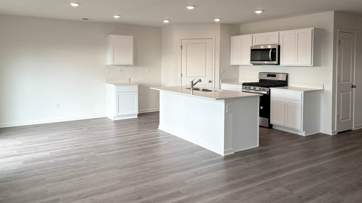 Kitchen with white cabinets