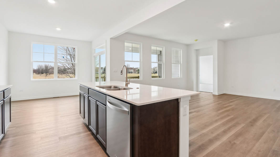 open concept kitchen with large island