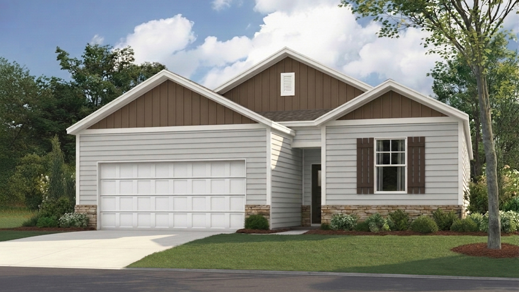 Macon plan front home elevation