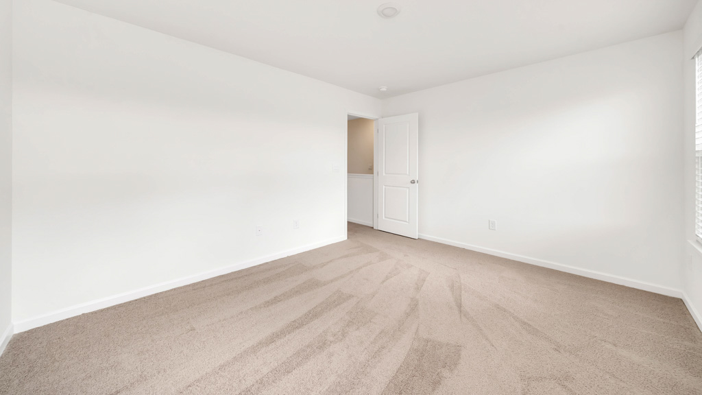 Primary bedroom with plush carpet floors and double light allowing windows