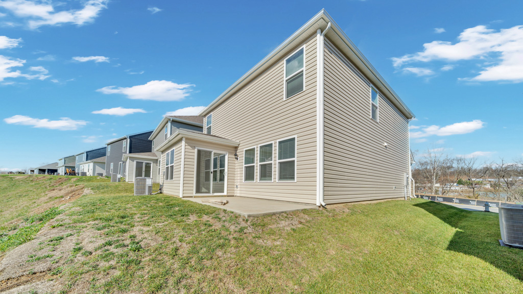 rear exterior of two story home