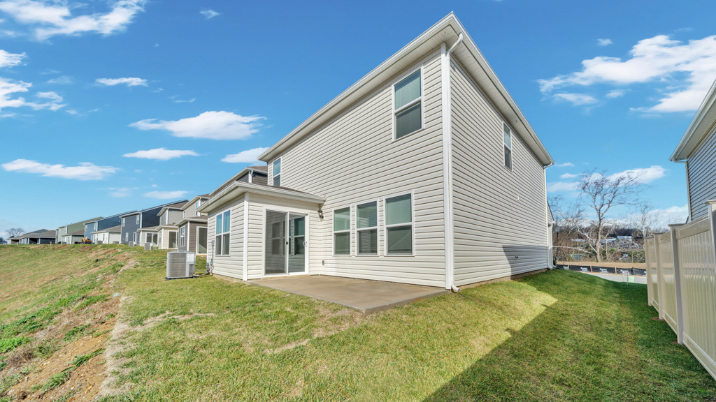 rear exterior of two story home
