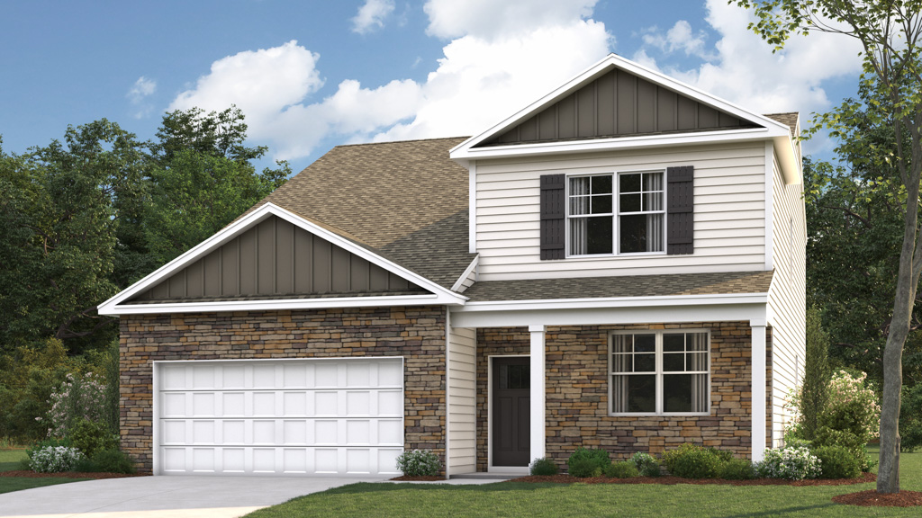 Salem plan front home elevation