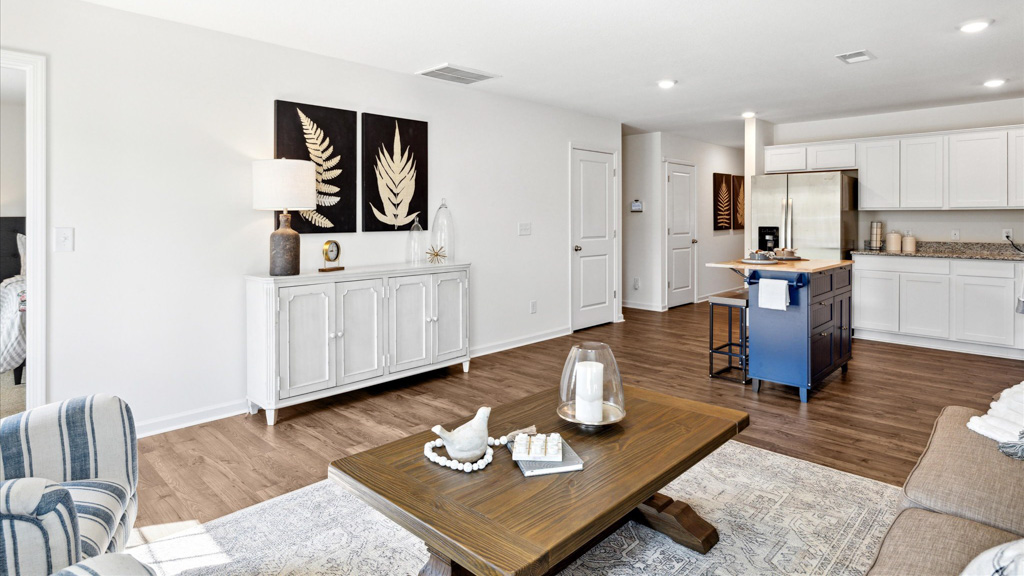 Livingroom opens into the kitchen area.