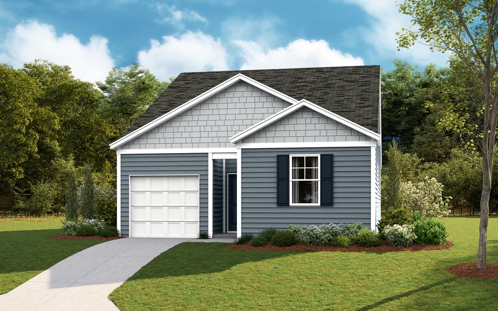 Single story home rendering showing the Sullivan B1.