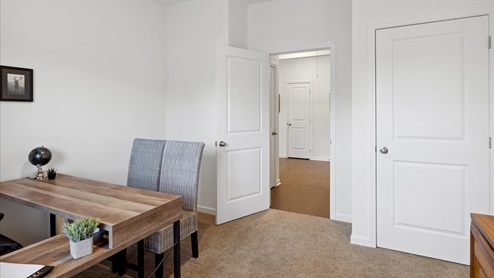 Home office with large closet