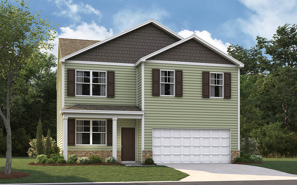 Belhaven plan front home elevation