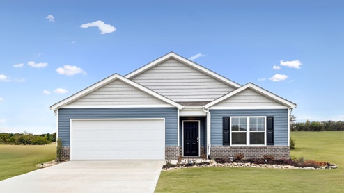 Cali one story home with brick and vinyl siding