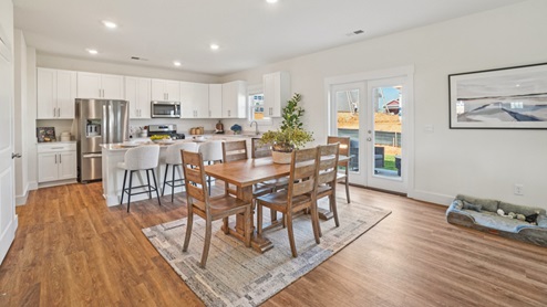 Interior breakfast area and kitchen