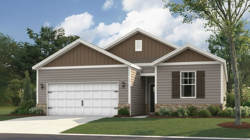 Macon plan front home elevation