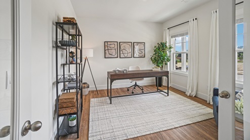 Interior office with window and natural lighting