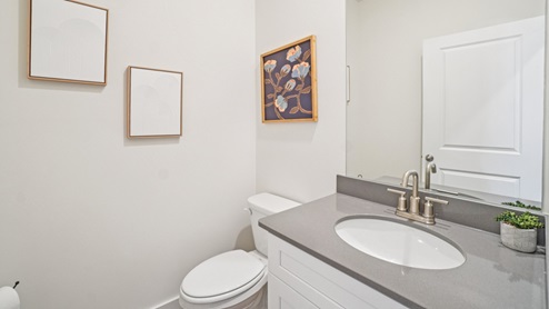 Interior half bathroom